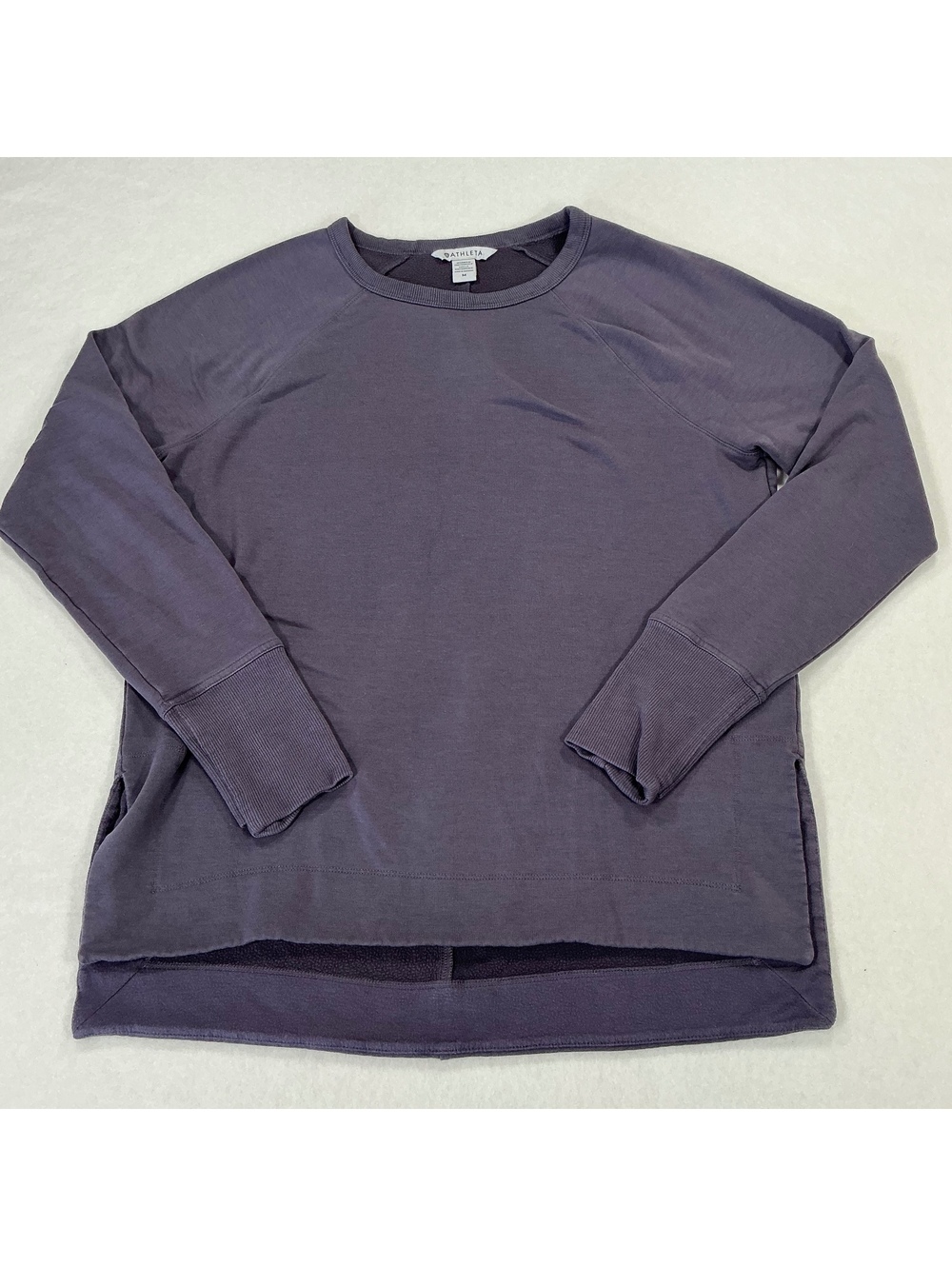 Athleta Women’s Medium Purple Fleece Lined Pullover Sweatshirt Crewneck